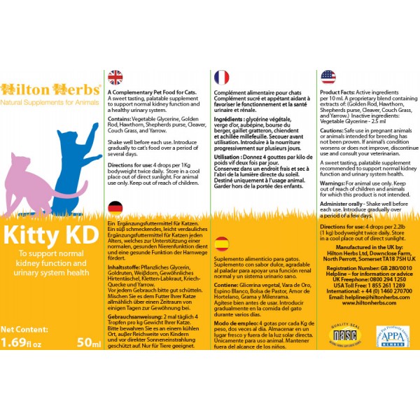 Ingrédients de Kitty KD de Hilton Herbs